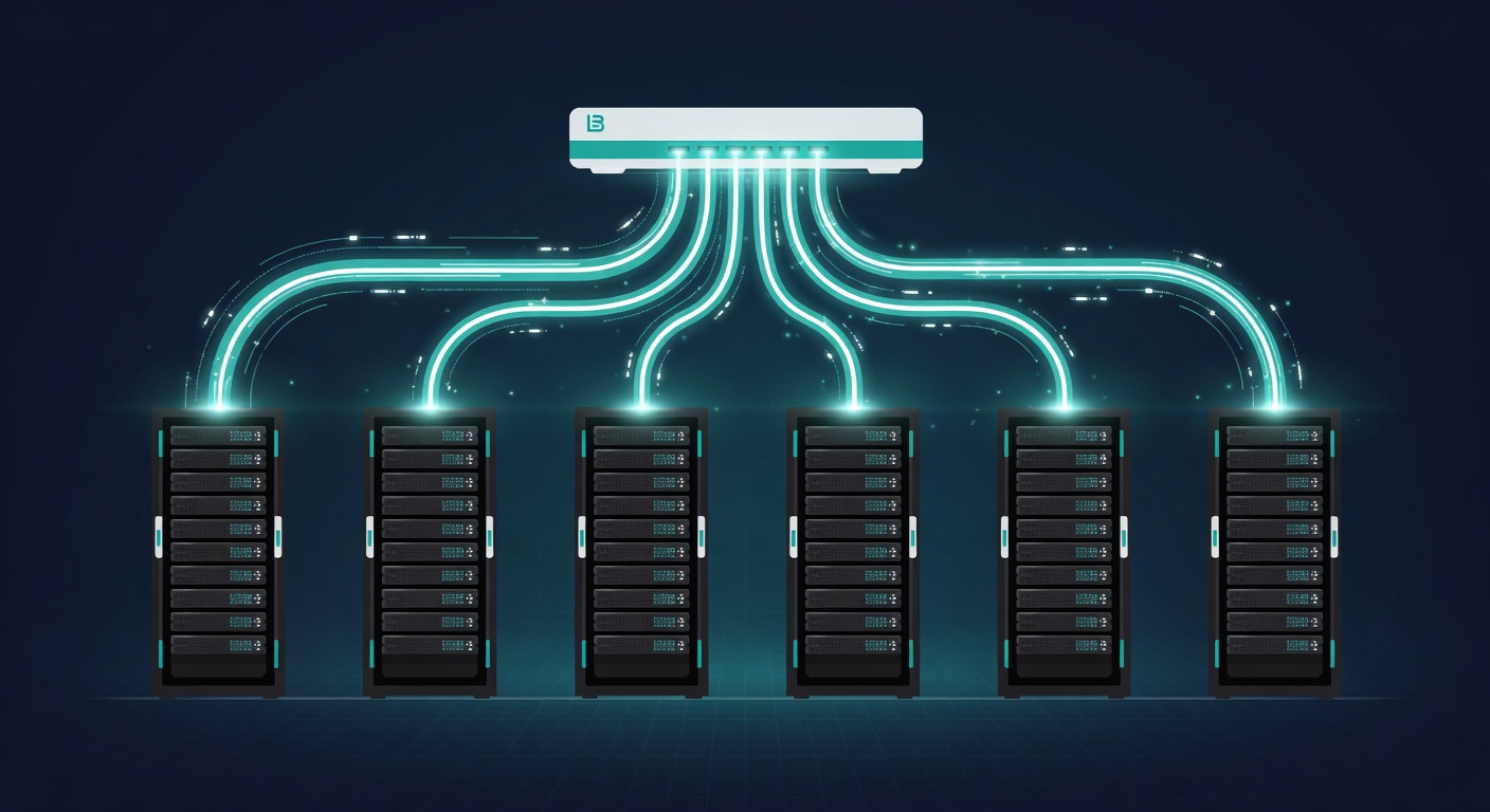 Conceptual illustration of traffic growing across distributed servers
